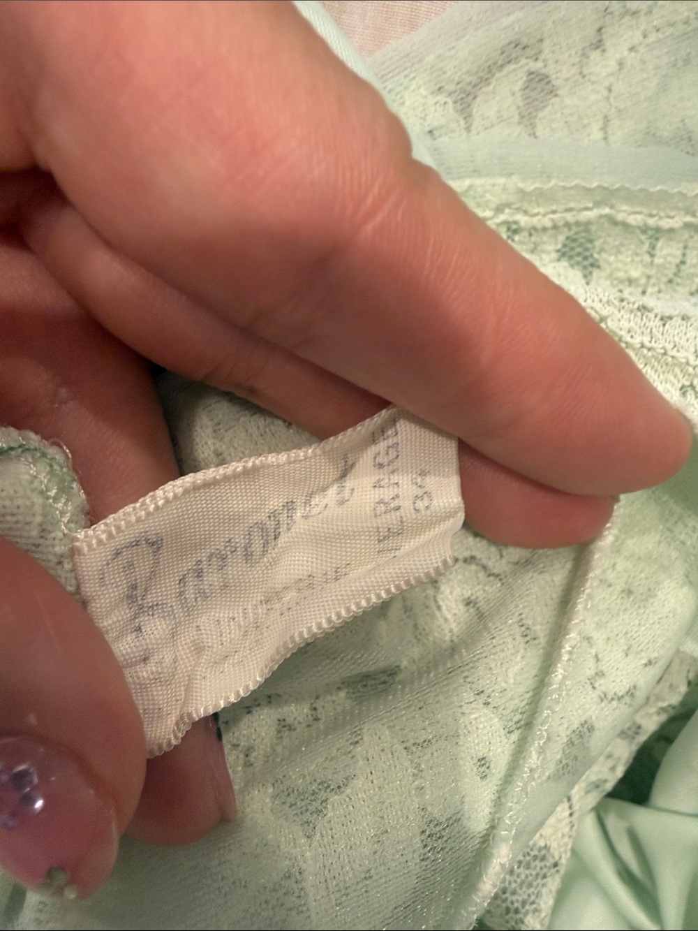 Women's Lace-Trim Slip Nightdress - Mint Green - Picture 6 of 6